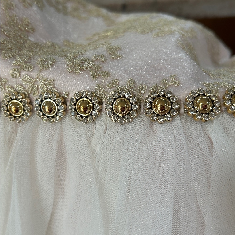 American Princess Girls Toddler Dress Beautiful Fancy Light Pink, Gold, & White - Picture 13 of 13